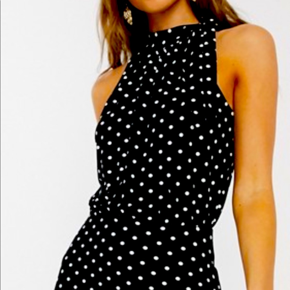 Polk a dot halter midi dress